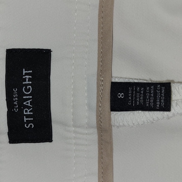 WhiteHouse Black Market  off White  pants 2 front pockets Silver Buttons 8P used - Picture 7 of 16